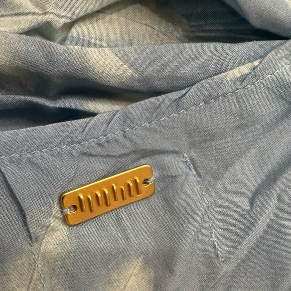 Palmacea Blue and White Floral Swimwear Resort Coverup with Flowing Design - Picture 4 of 15